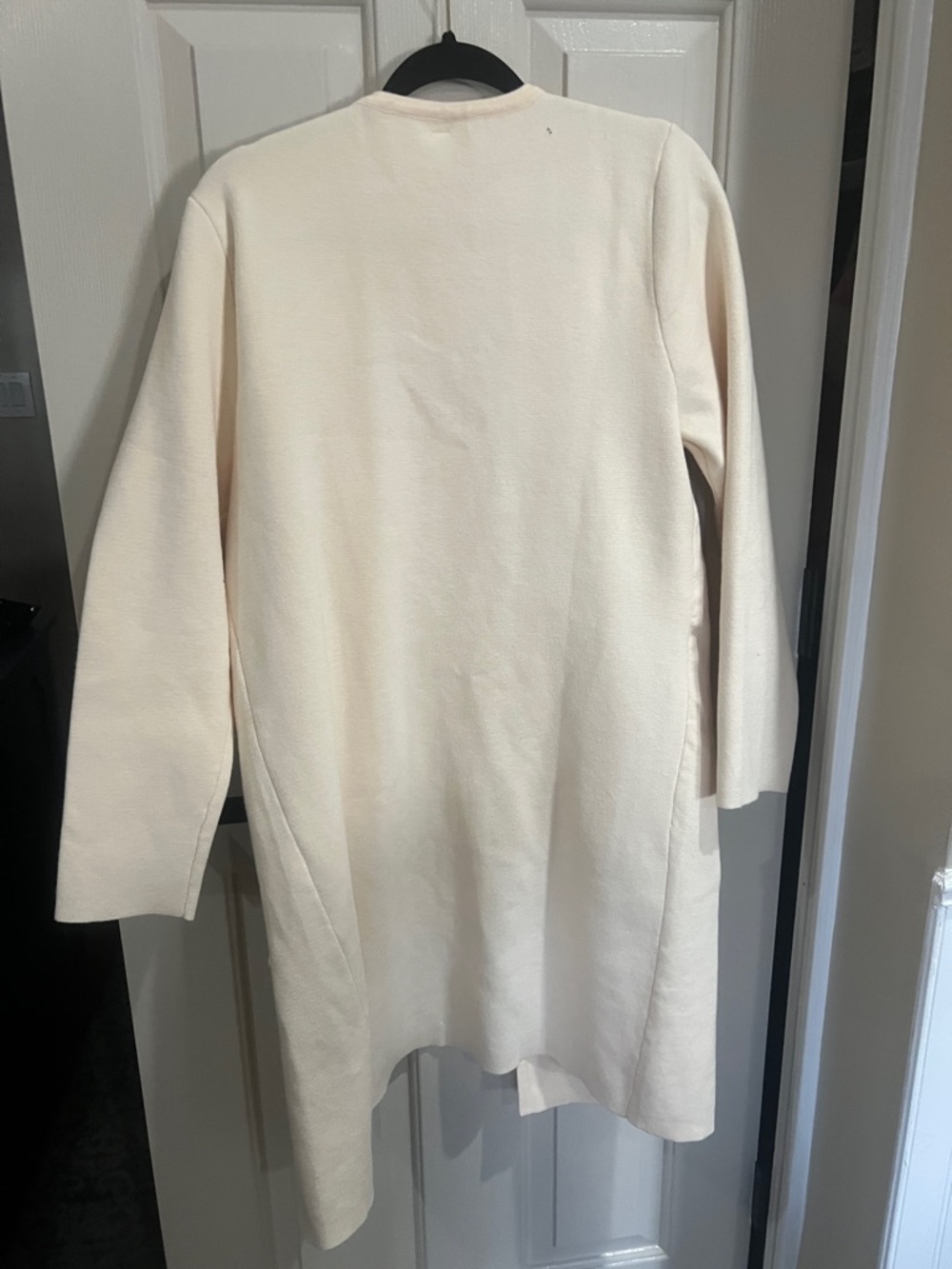 Anrabess Cream Open-Front Long Cardigan Sweater - Picture 7 of 9